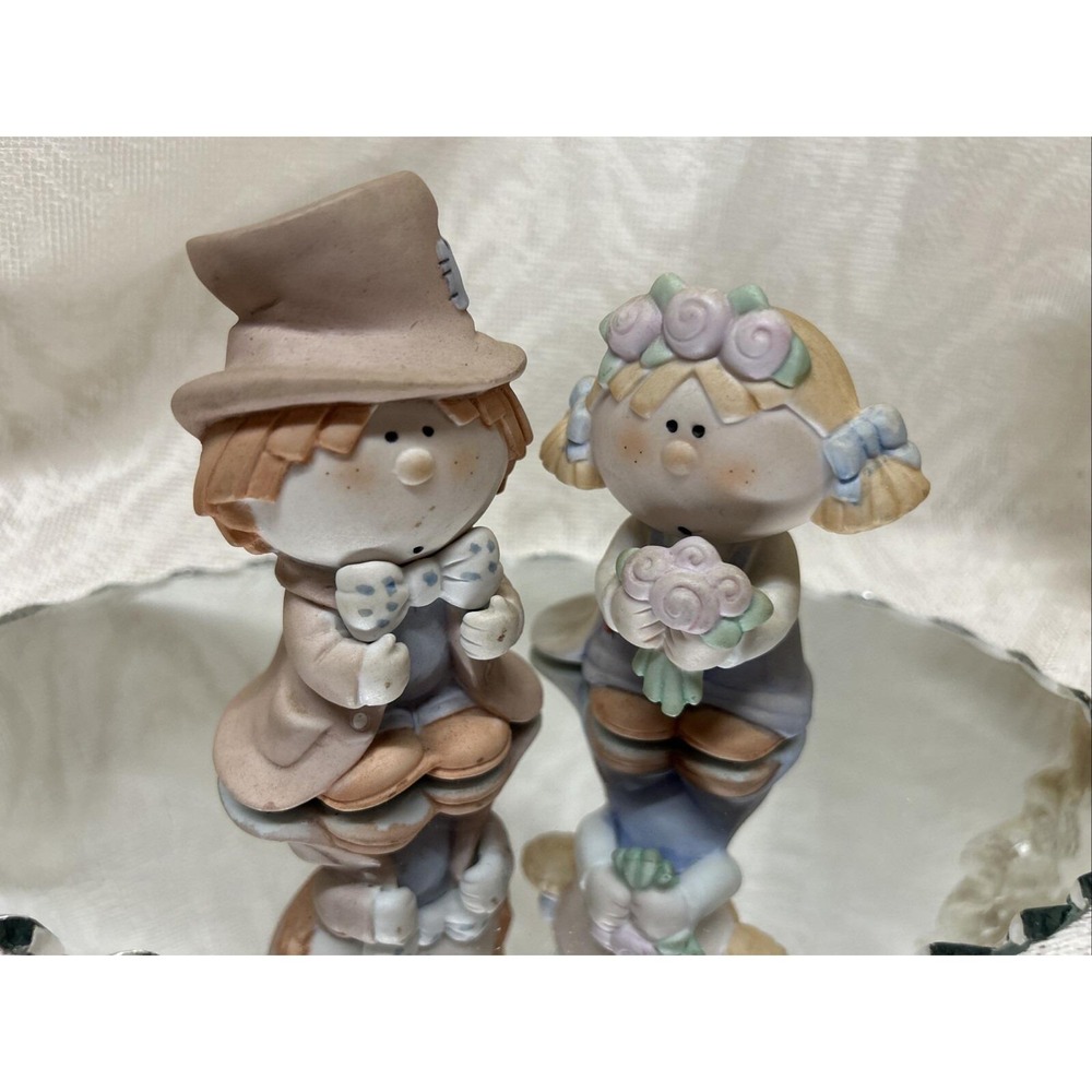 Bumpkins Bisque Porcelain Bride & Groom Figurines Fabrizio George Cake Toppers
